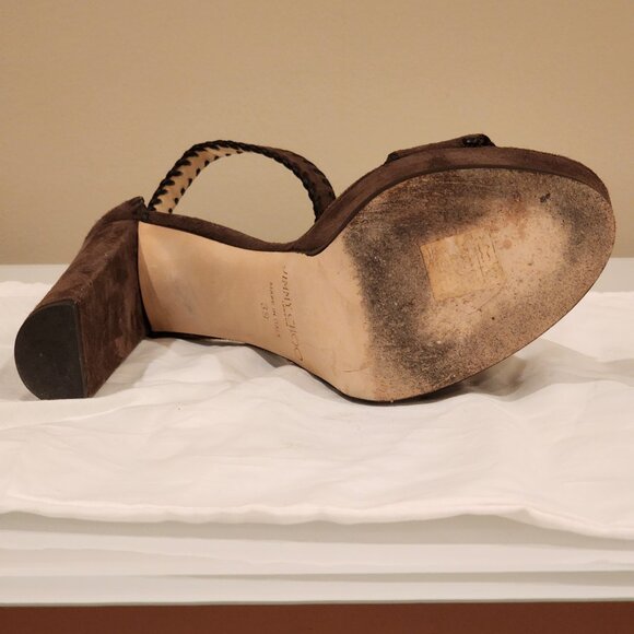 Excellent EU39 Jimmy Choo Platform Sandal Holly Chocolate Brown Suede - Picture 6 of 11